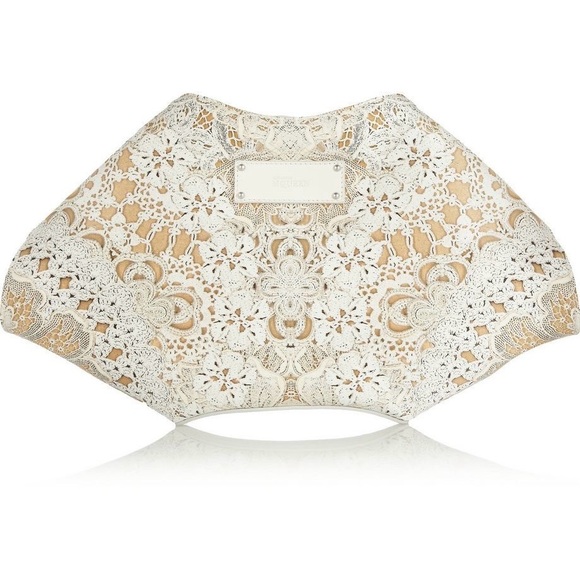 Alexander McQueen De Manta lace print silk satin large clutch bag - Picture 3 of 16
